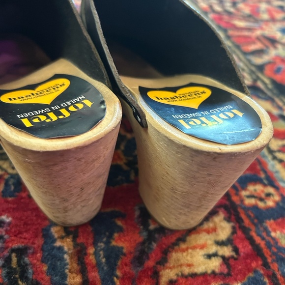 Swedish Hasbeens "Slip in Classic" Black Clogs - Picture 7 of 9